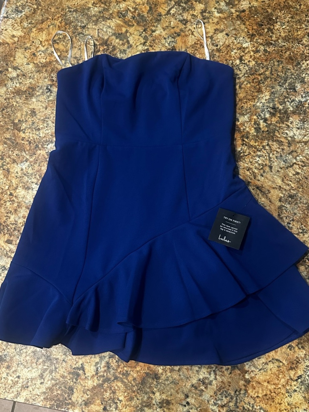 NWT Lulu’s XL Royal Blue Strapless Mini Dress